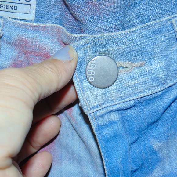 GAP 1969 US Flag Jean Shorts SZ 25 Womens CUT-OFFS Distressed Blue Denim Shorts - Picture 6 of 8